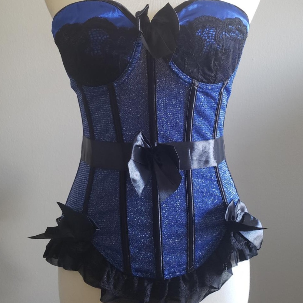 Daisy Corsets Blue Ruffled Bustier Corset
